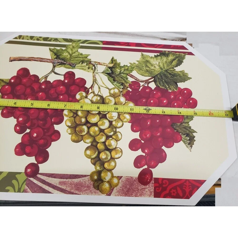 Set of 3 Same Printed Vinyl Non Clear Placemats (18